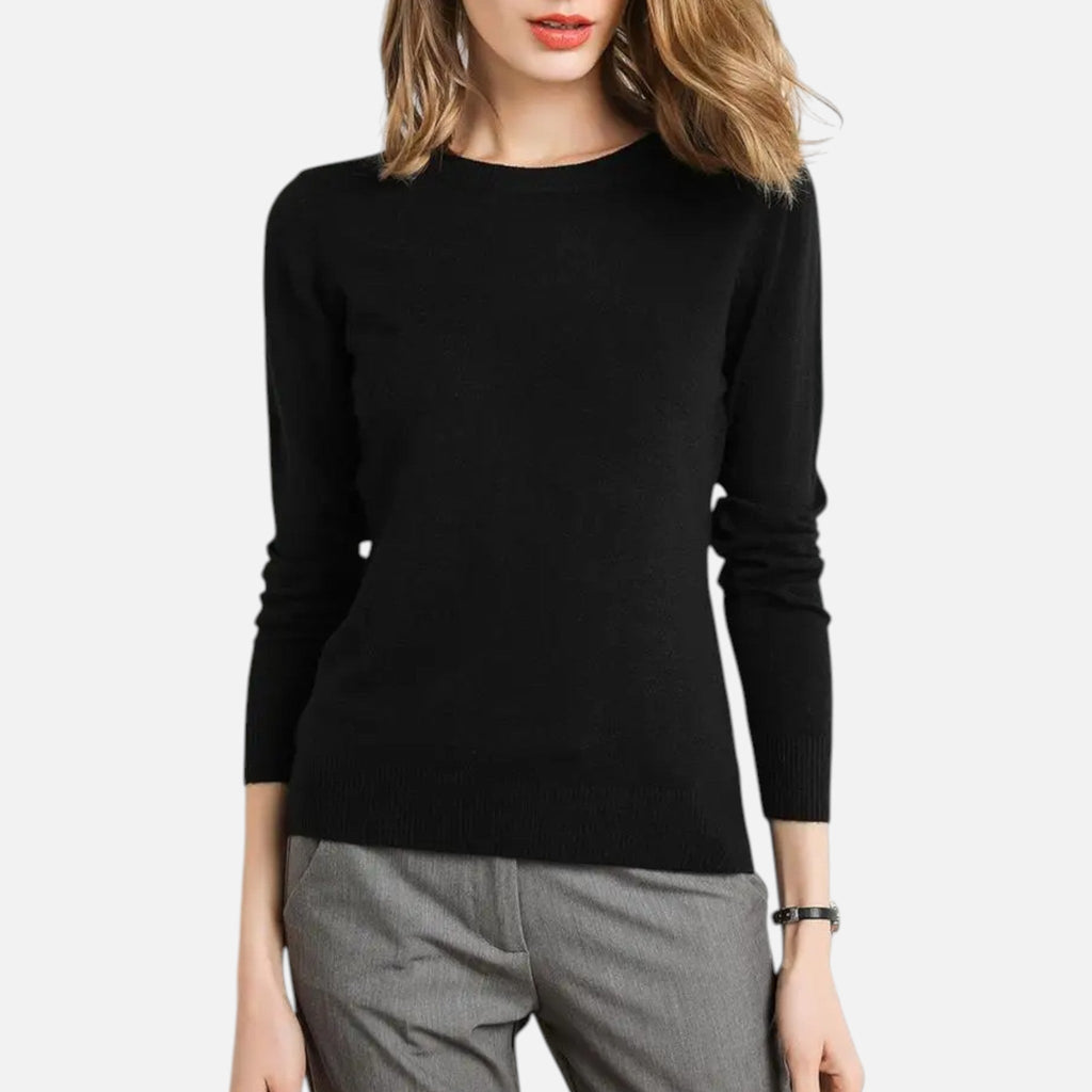 Devinton | Women's Merino Wool Round Neck Slim Fit Jumper