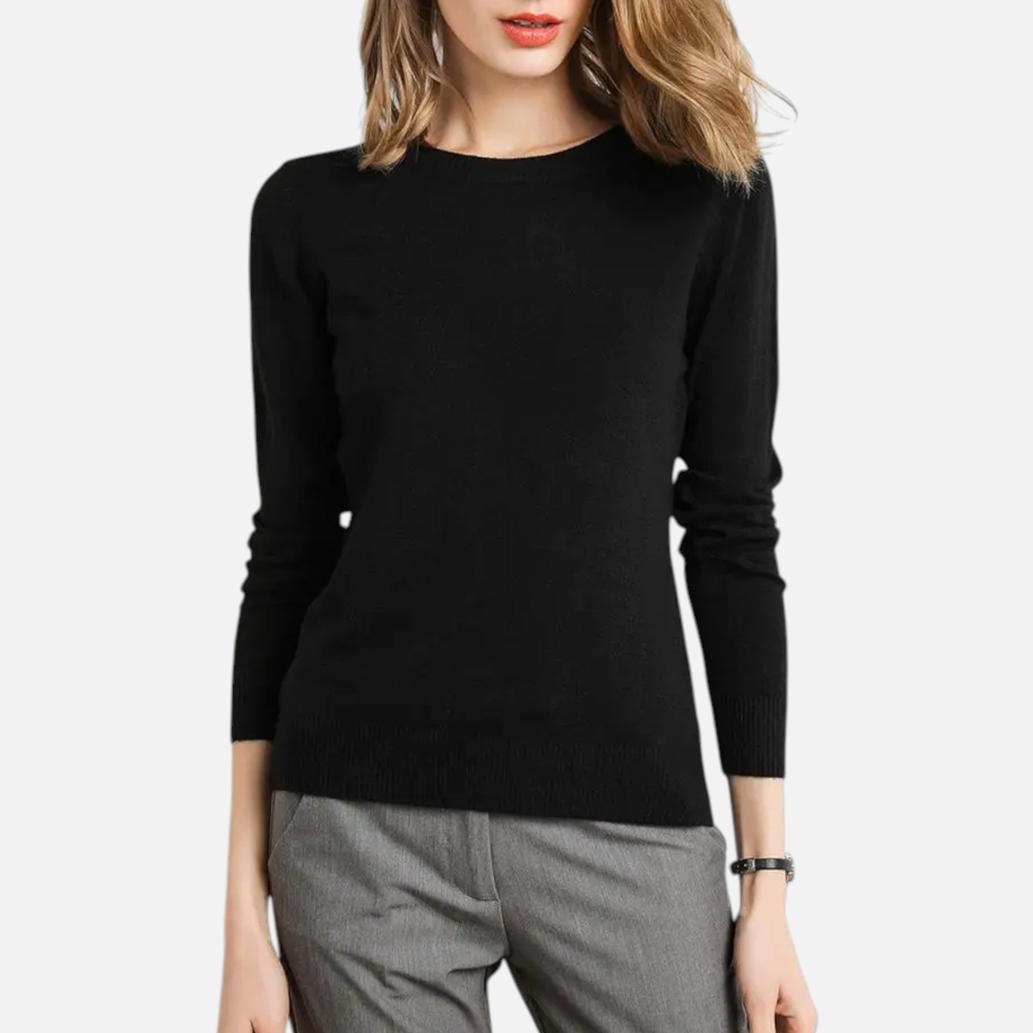 Devinton | Women's Merino Wool Round Neck Slim Fit Jumper