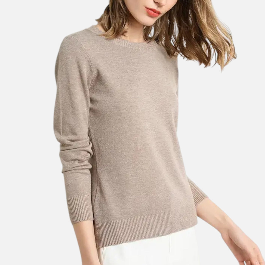 Devinton | Women's Merino Wool Round Neck Slim Fit Jumper