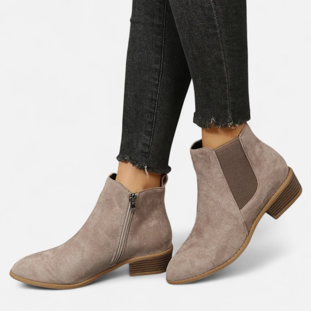 Devinton | Women's Mid-Heel Chelsea Boots in Suede