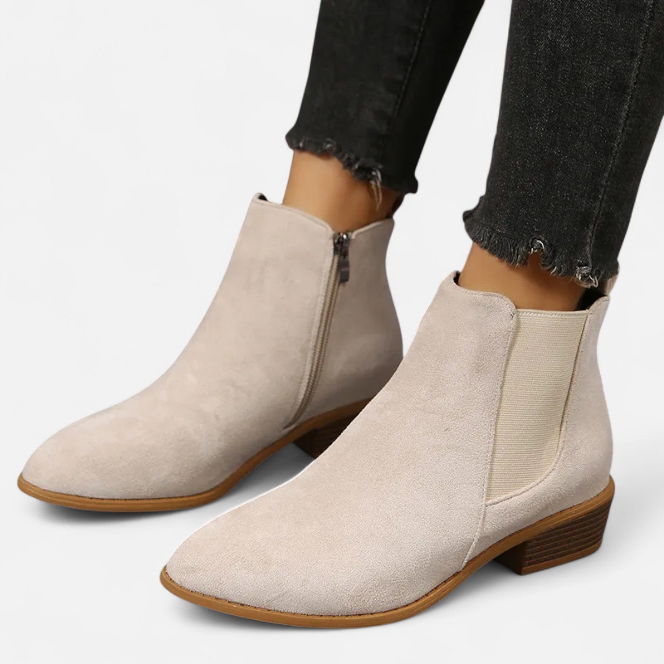 Devinton | Women's Mid-Heel Chelsea Boots in Suede