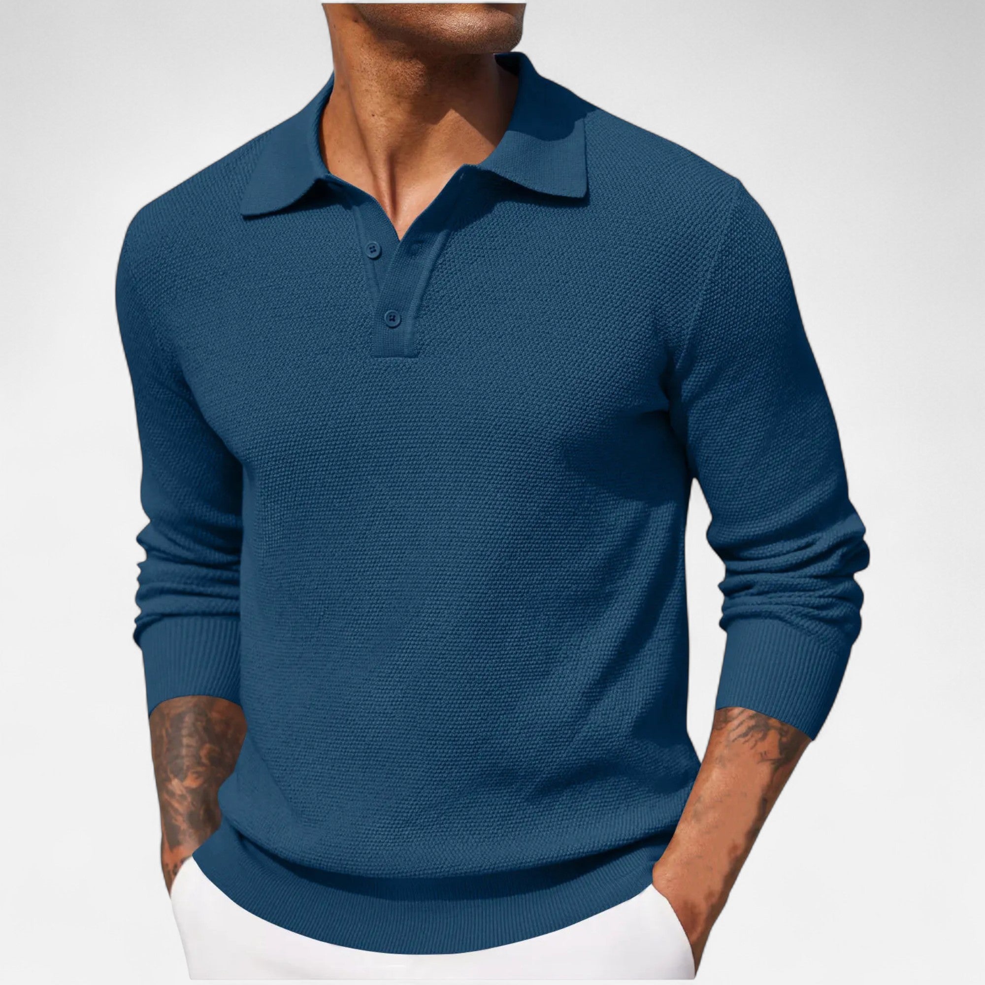 Herre Polo Strik Lange Ærmer Slim Fit Smart Casual