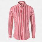 Herre Skjorte Stribet Slim Fit Lange Ærmer Smart Casual