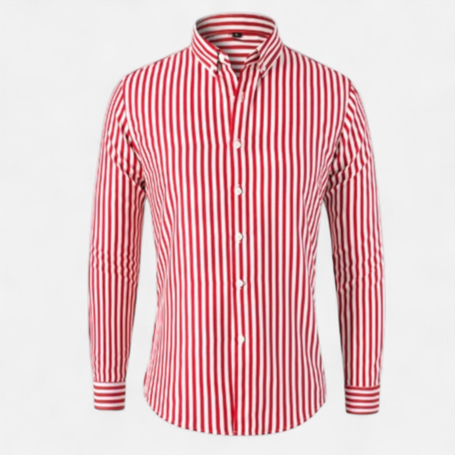 Herre Skjorte Stribet Slim Fit Lange Ærmer Smart Casual