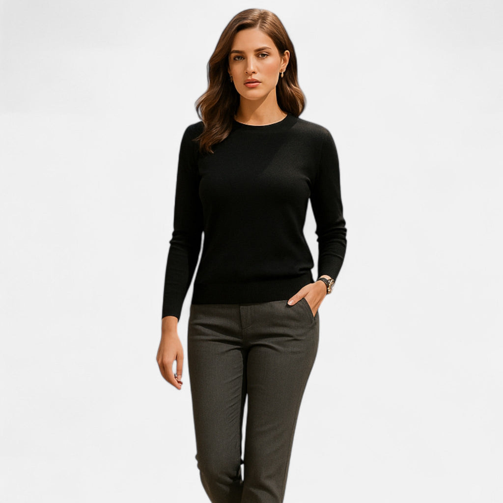 Devinton | Women's Merino Wool Round Neck Slim Fit Jumper