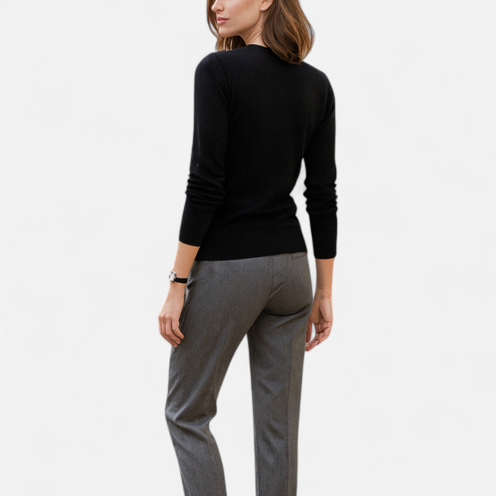 Devinton | Women's Merino Wool Round Neck Slim Fit Jumper