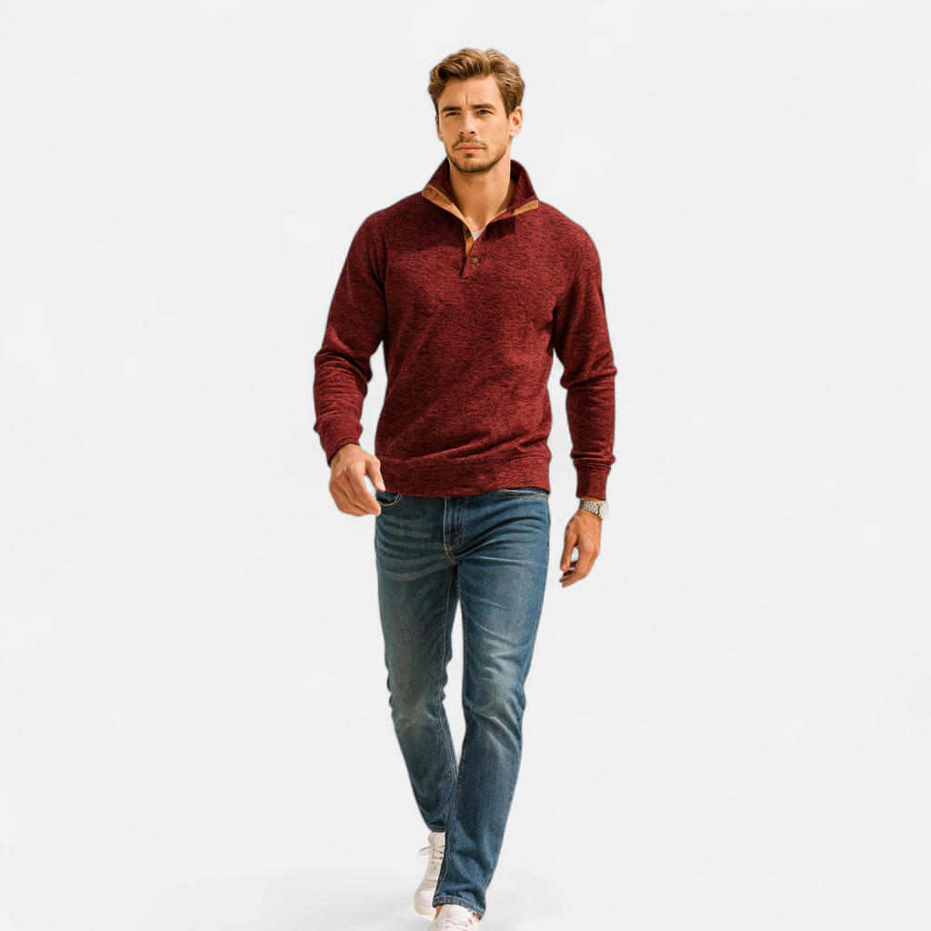 Devinton | Men’s Knitted Jumper – Stand Collar Heritage Style