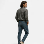 Herre Denim Skjorte Bomuld Lange Ærmer Casual Smart