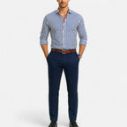 Herre Skjorte Stribet Slim Fit Lange Ærmer Smart Casual