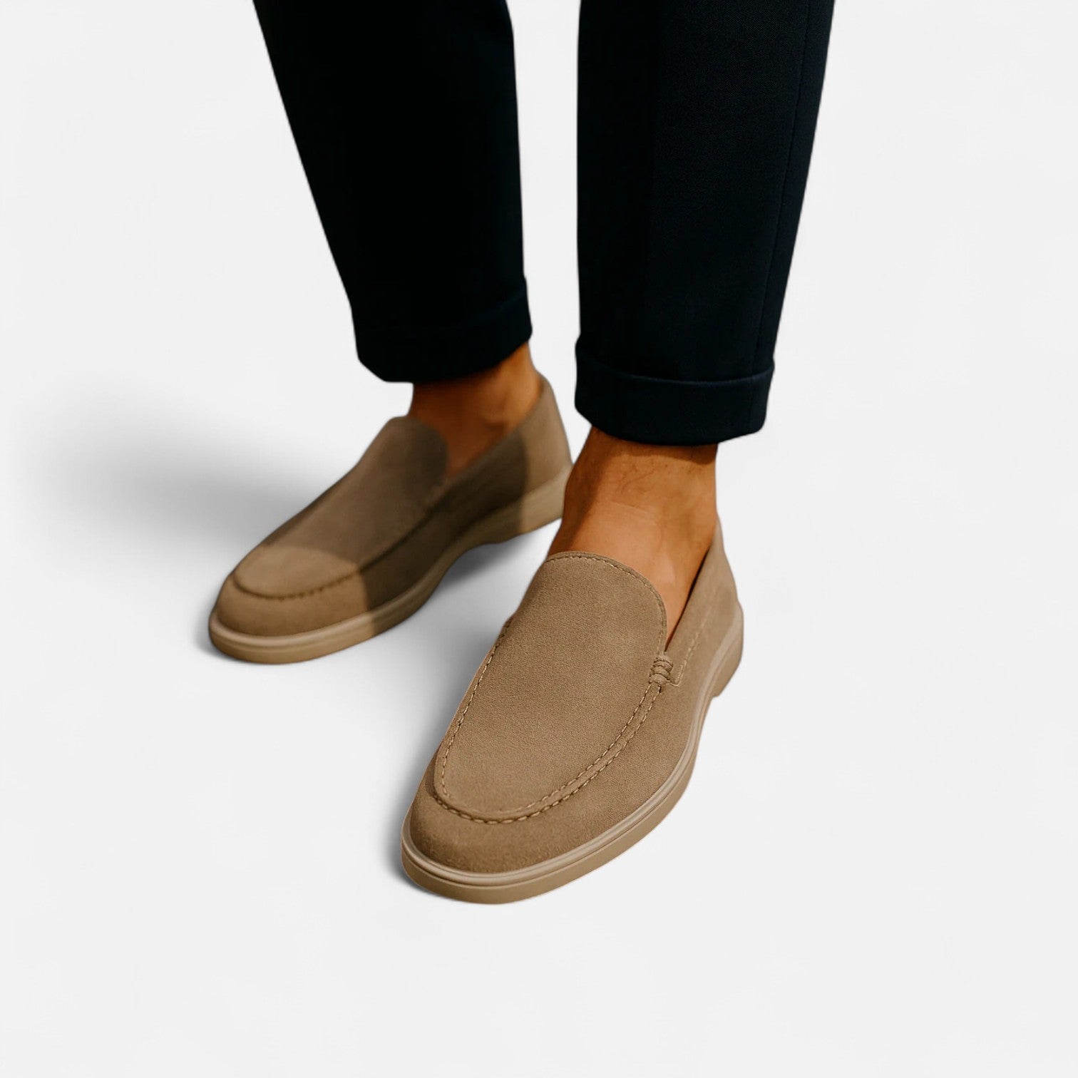 Herre Loafers Ruskind Slip On Komfort Smart Casual