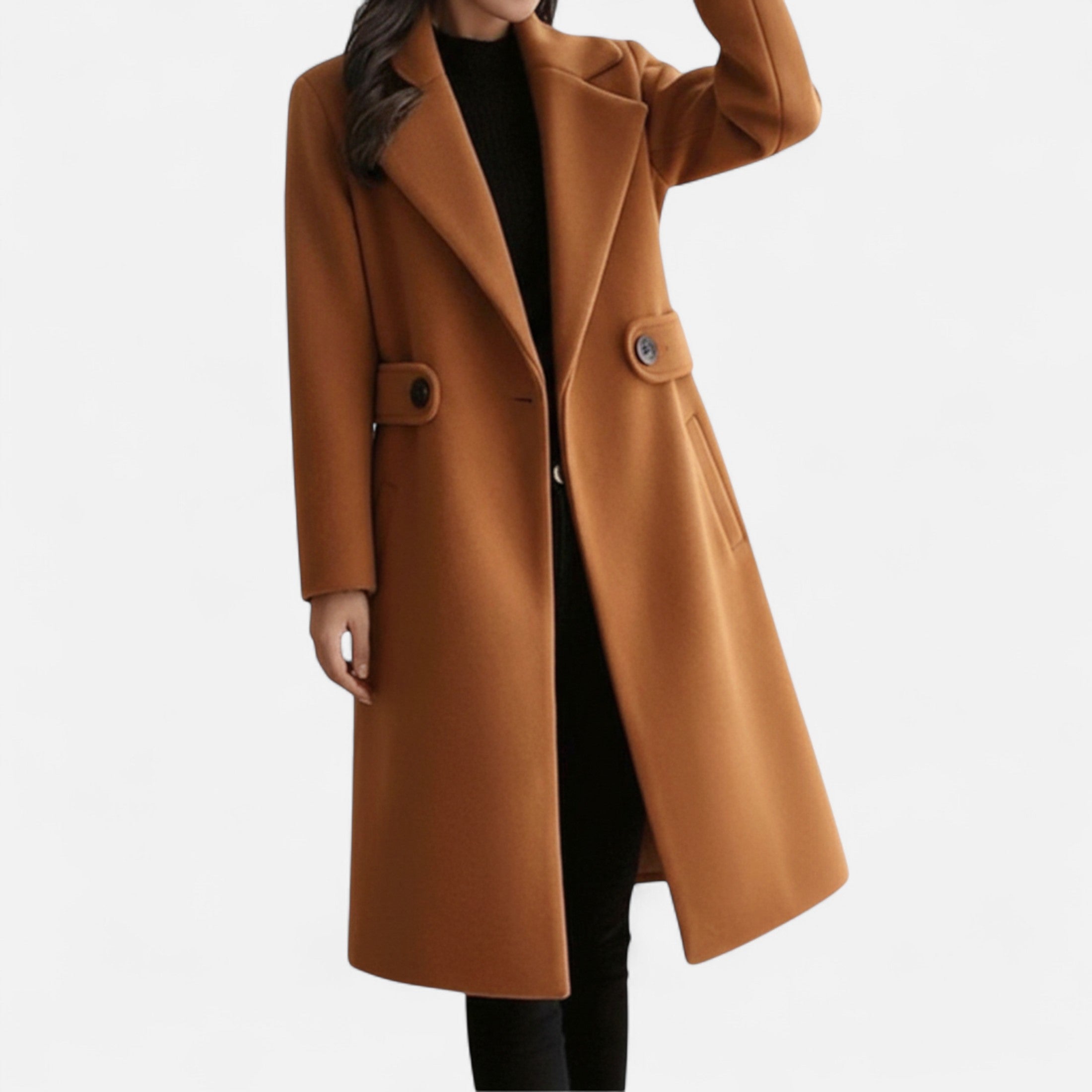 Devinton | Women's Winter Wool Coat with Slim Belt