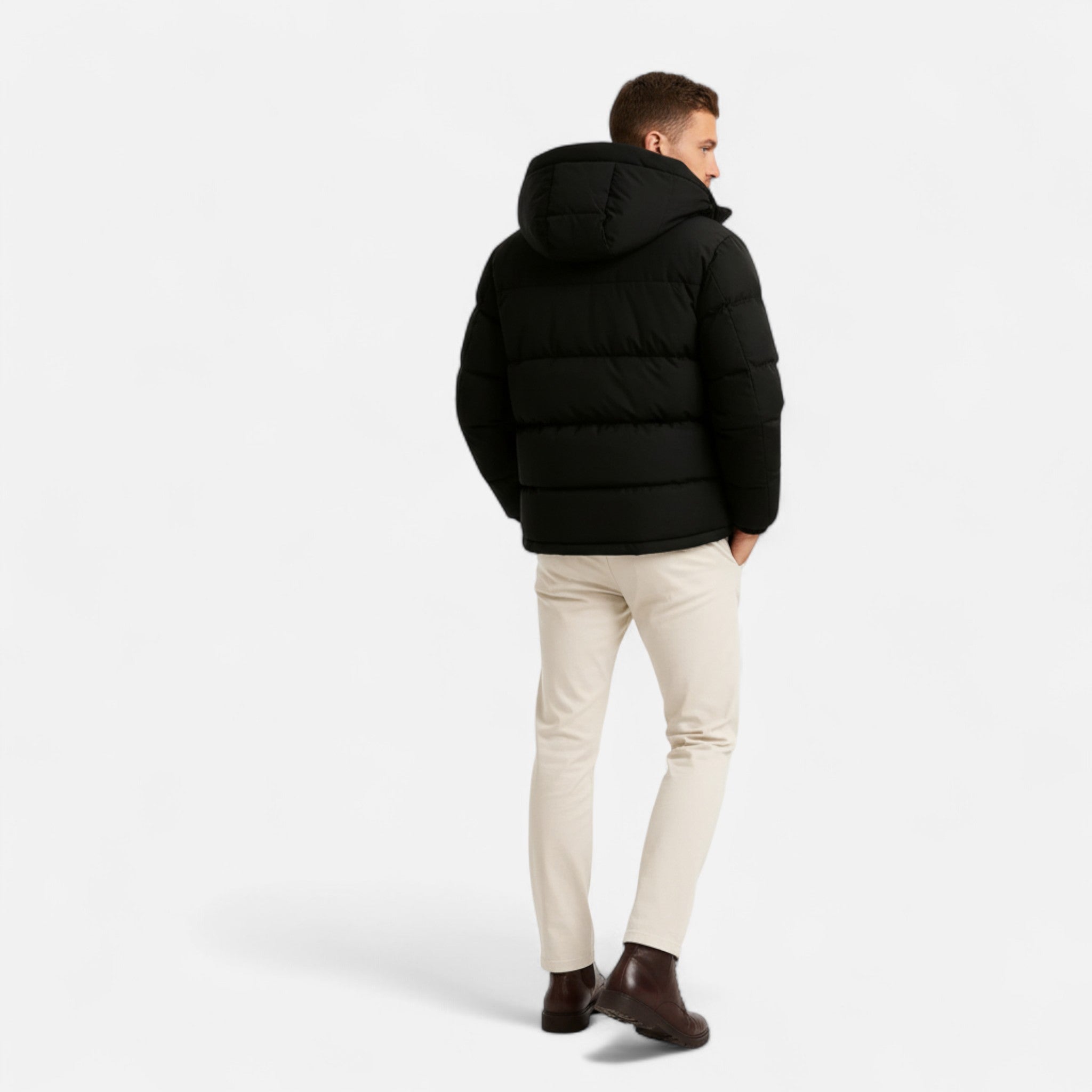 Devinton | Men’s Puffer Jacket – Lightweight Hooded Insulated Elegance