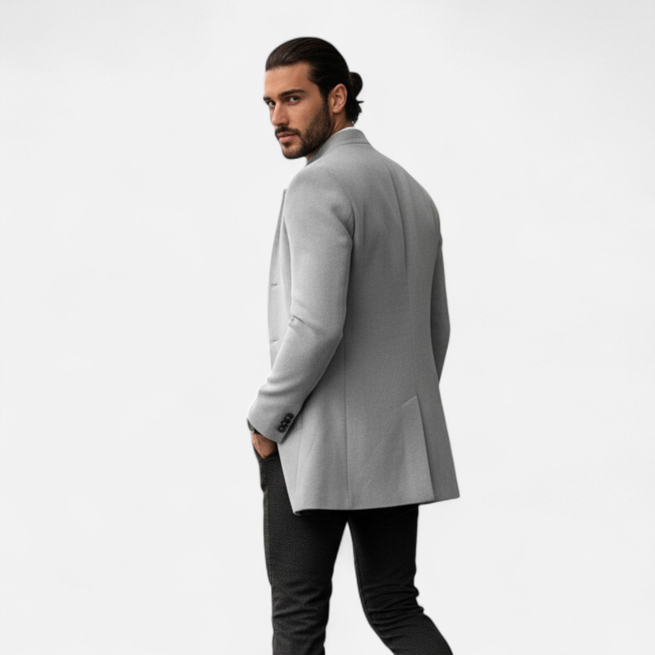 Devinton | Men’s Tailored Coat – Classic Solid Comfort