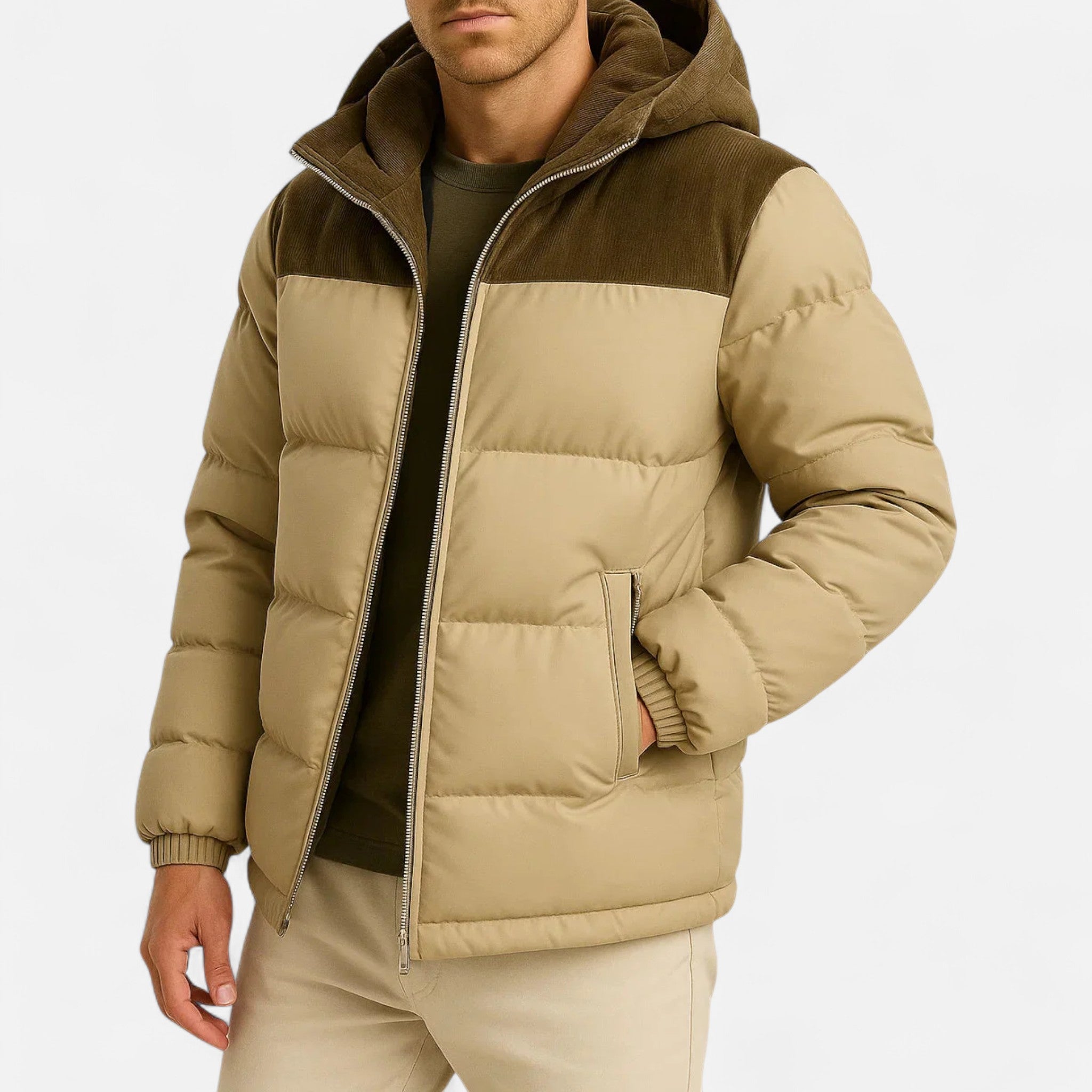 Devinton | Men’s Puffer Jacket – Lightweight Hooded Insulated Elegance