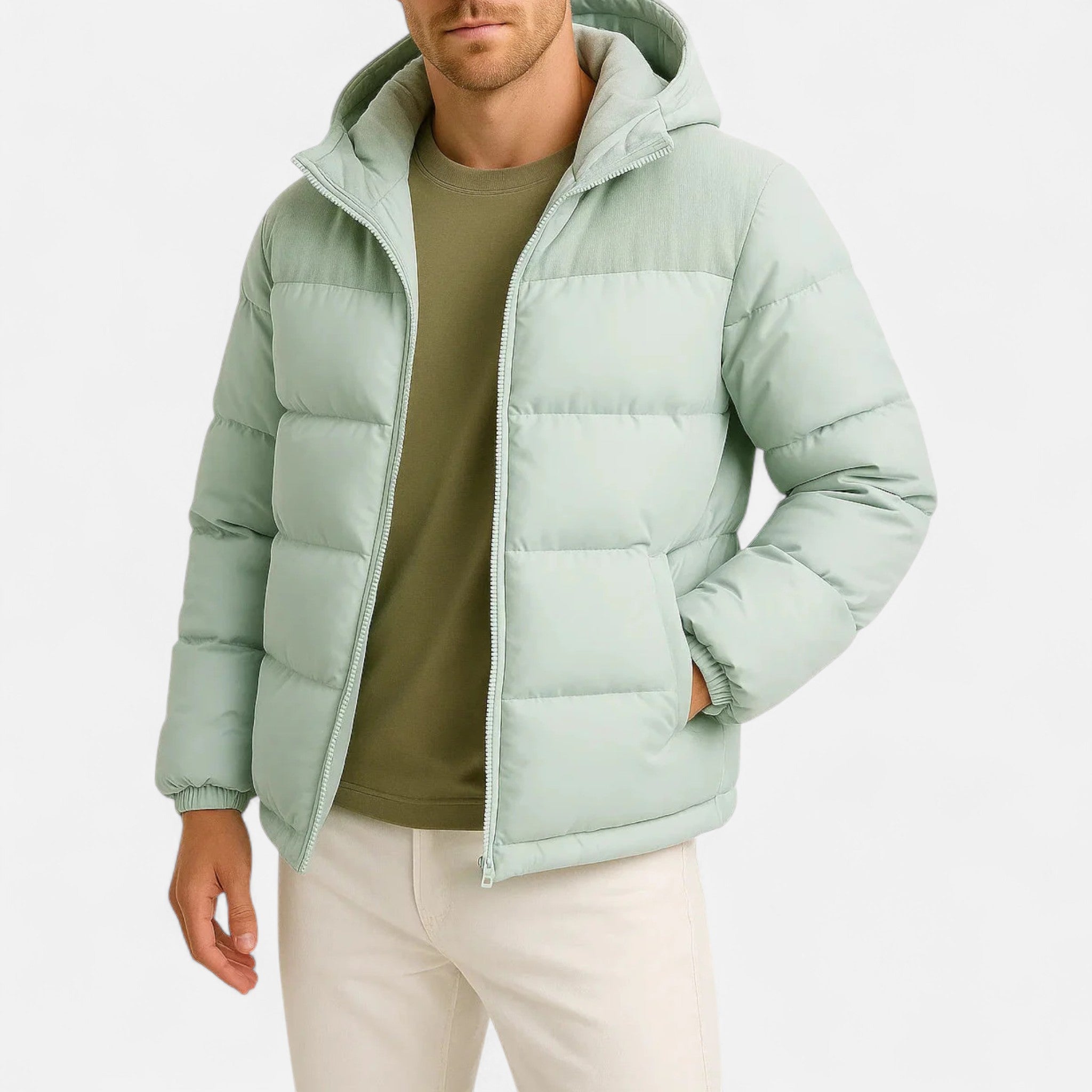 Devinton | Men’s Puffer Jacket – Lightweight Hooded Insulated Elegance