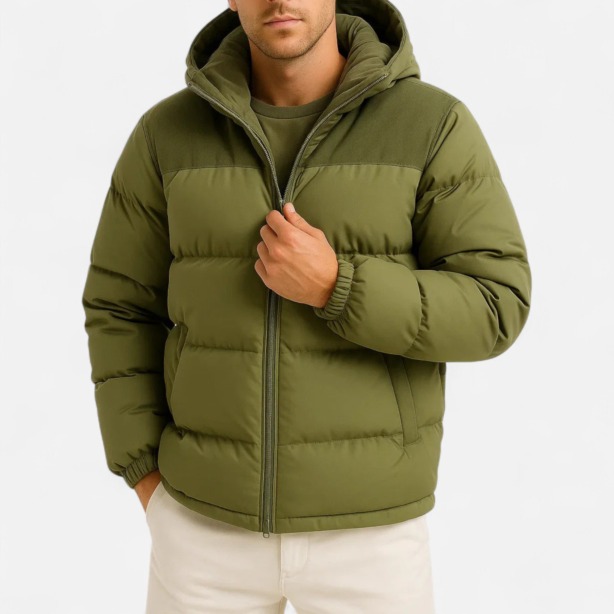 Devinton | Men’s Puffer Jacket – Lightweight Hooded Insulated Elegance