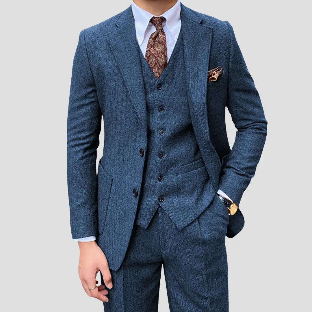 Herre Jakkesæt Tweed Tre-delt Slim Fit Bryllup