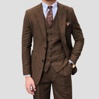 Herre Jakkesæt Tweed Tre-delt Slim Fit Bryllup