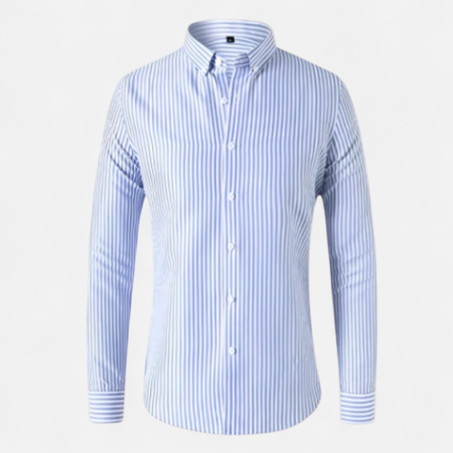 Herre Skjorte Stribet Slim Fit Lange Ærmer Smart Casual