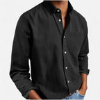 Herre Denim Skjorte Bomuld Lange Ærmer Casual Smart