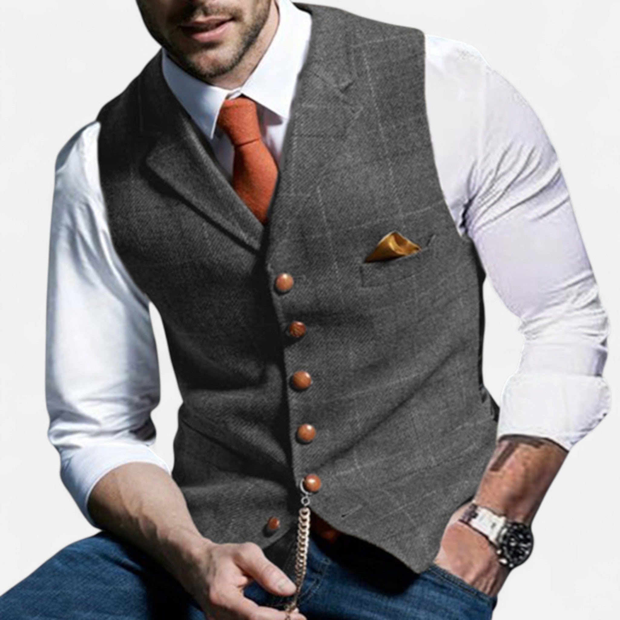 Devinton | Men's Vintage Vest with Classic Cut