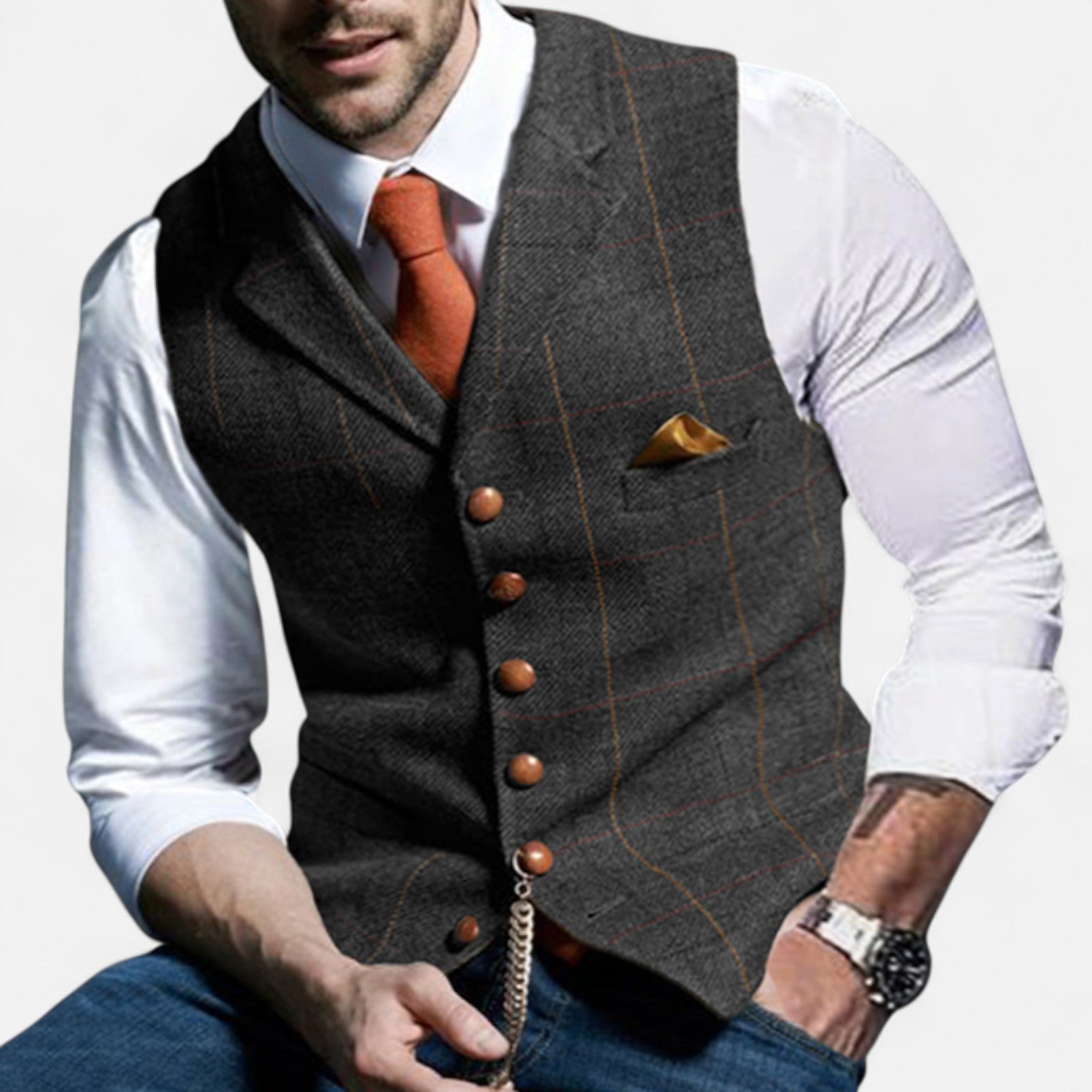 Devinton | Men's Vintage Vest with Classic Cut
