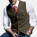Herre Vest Tweed Vintage Bryllup Fest