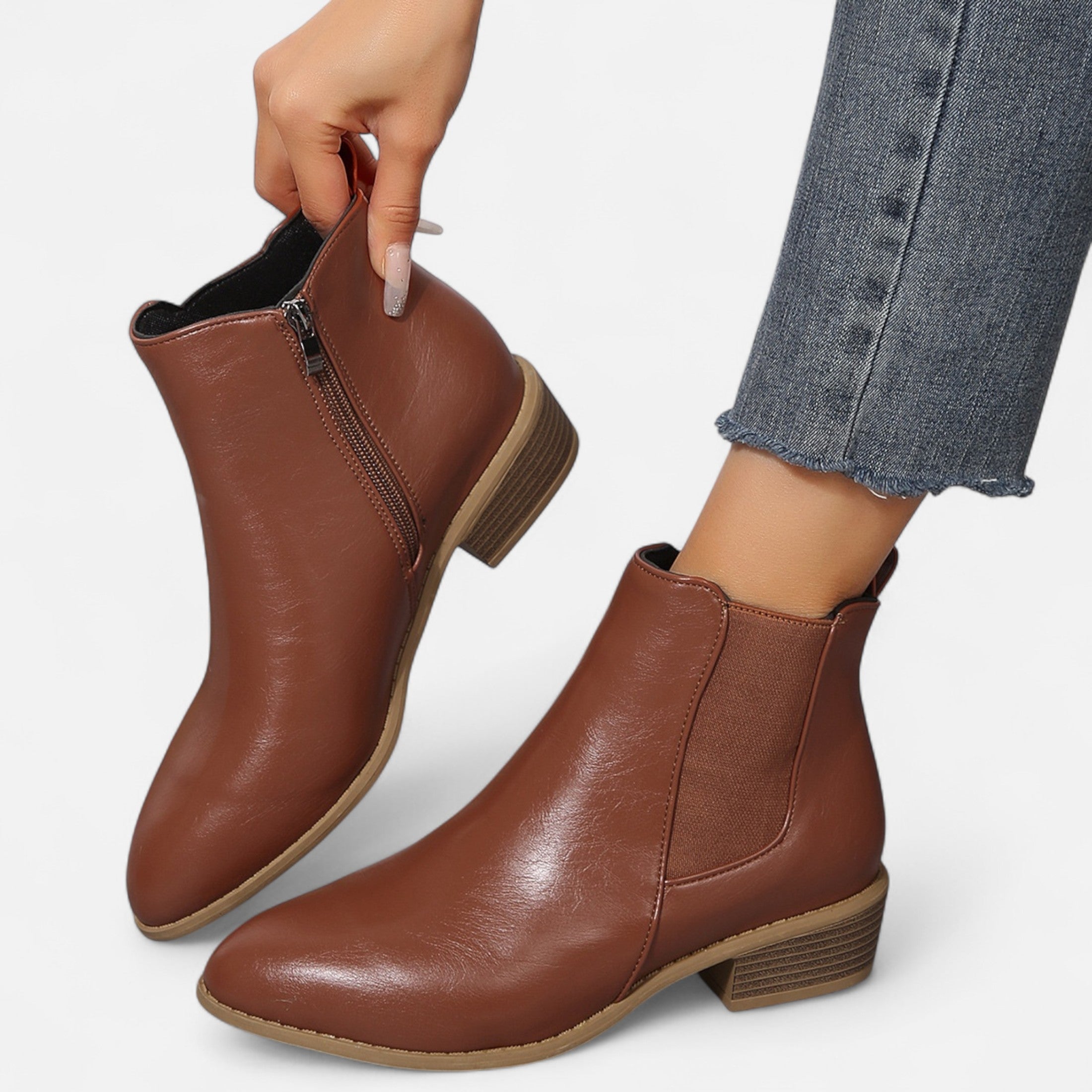 Devinton | Women's Mid-Heel Chelsea Boots in Suede