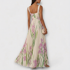 Dame Maxi Kjole Blomstret Chiffon Plisseret Bryllupsgæst Sommer