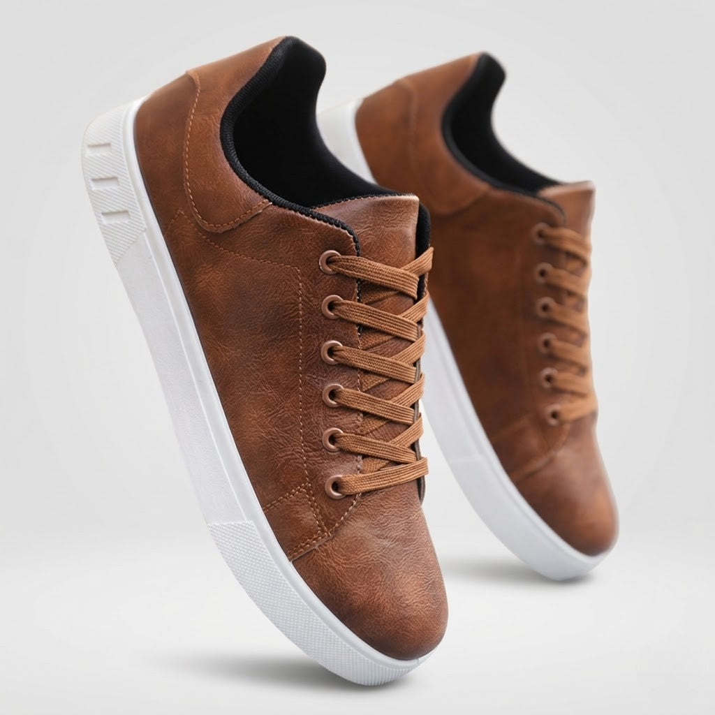 Herre Sneakers Hvid Sål Platform Casual Hverdagssko Sort
